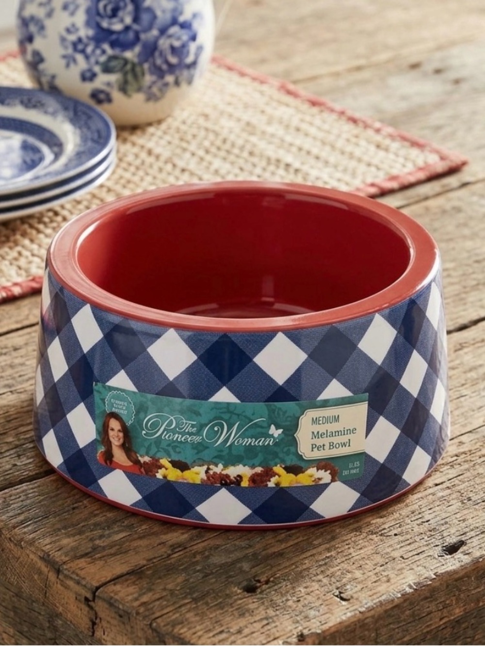 Last One 🩷 New The Pioneer Woman Medium Bowl Medium Charming Check, Qty 1